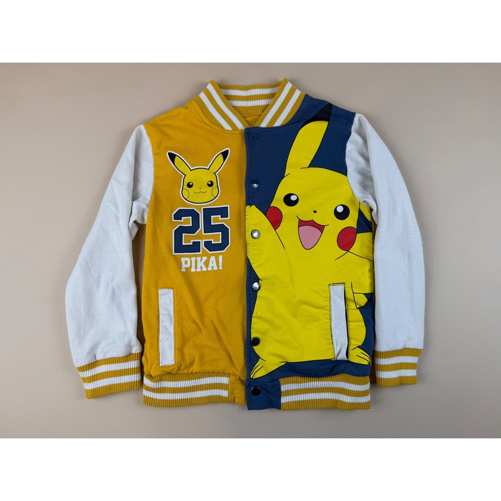 Streetwear Varsity Jacket Pikachu Graphic Kids Size M Pokemon 25
